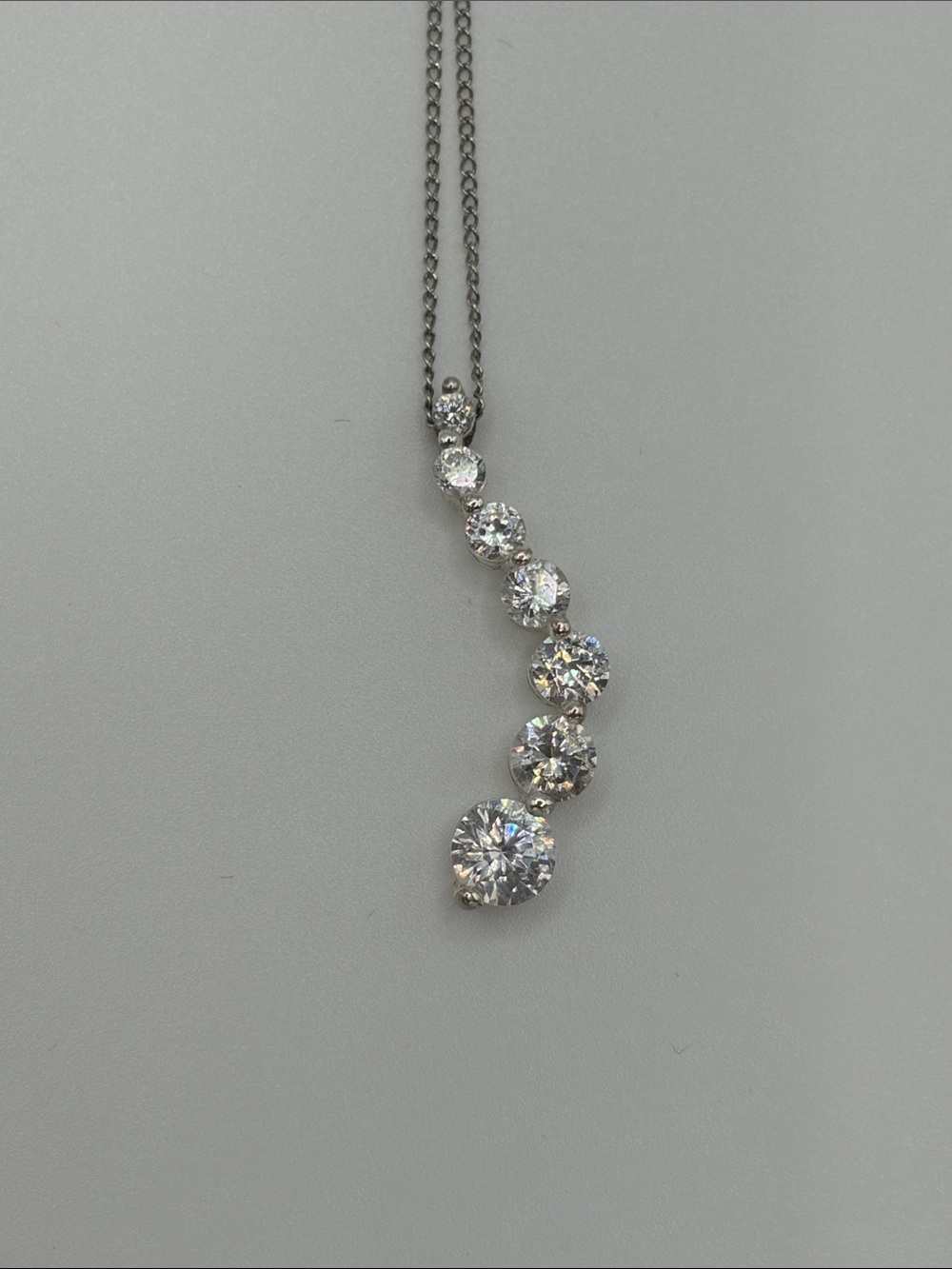 Sterling Silver 925 Crystal Journey Pendant Necklace with 18“ sterling chain